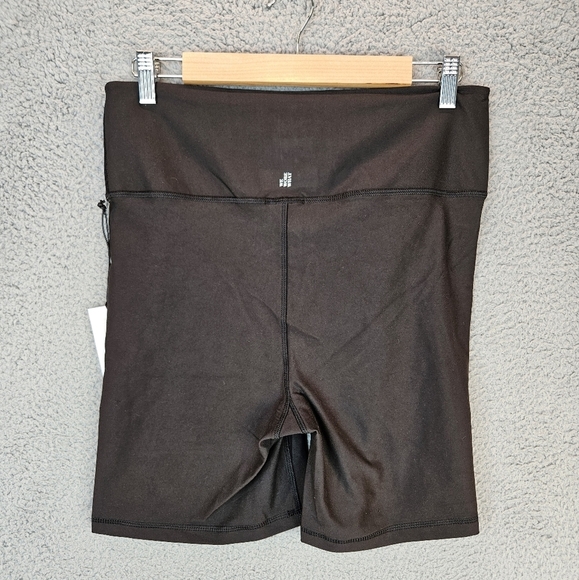 We Wore What Womens Black Lace Up Biker Shorts Sz 31 Corsette Look Athletic - Picture 8 of 14